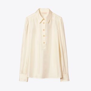 Tory Burch Wide-Collar Tunic Blouse NWT